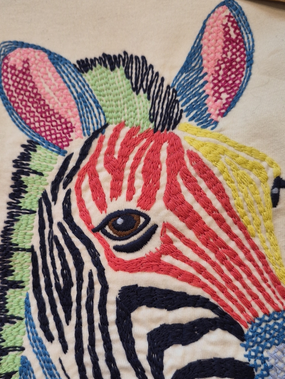 Mini Boden Superstitch Zebra Tee - Picture 2 of 5